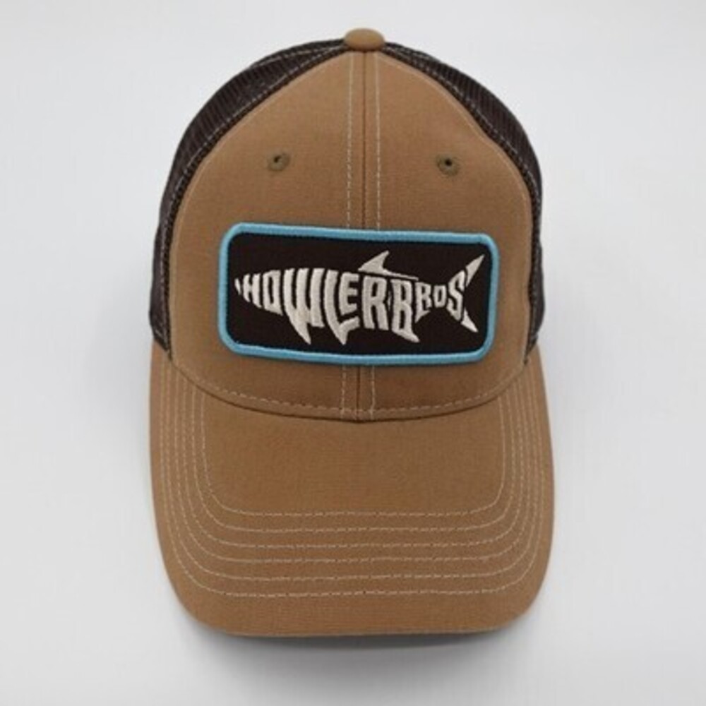 Howler Bros Hat Cap Strap Back One Size Brown Mesh Trucker Fish Patch Mens